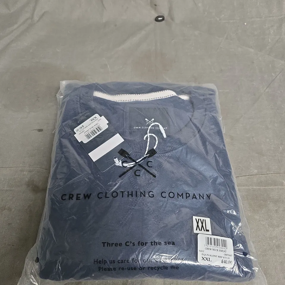 CREW CLOTHING COMPANY NAVY CREW NECK SWEATSHIRT XXL