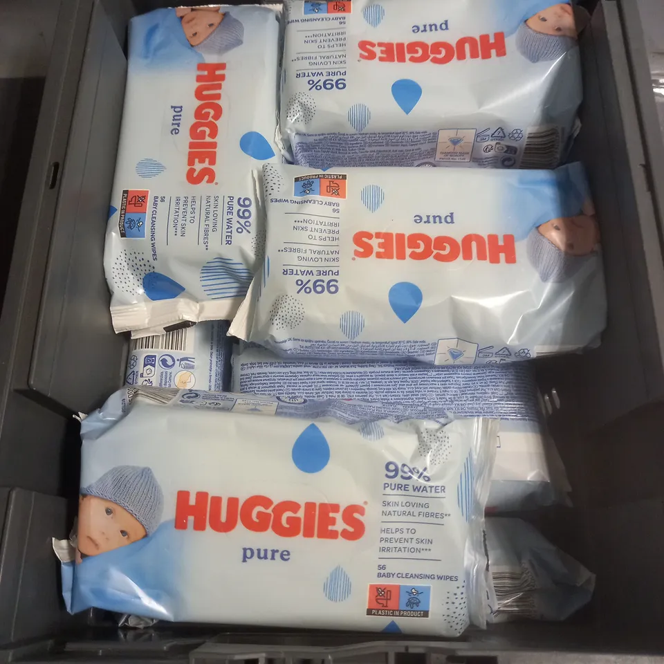 APPROXIMATELY 12 PACKS HUGGIES PURE BABY CLEANSING WIPES