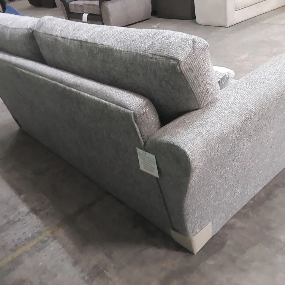 DURY 3 SEATER CHUNKY WEAVE FIXED BACK SOFA - GREY