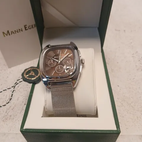 MANN EGERTON VECTOR STEEL BROWN WRISTWATCH