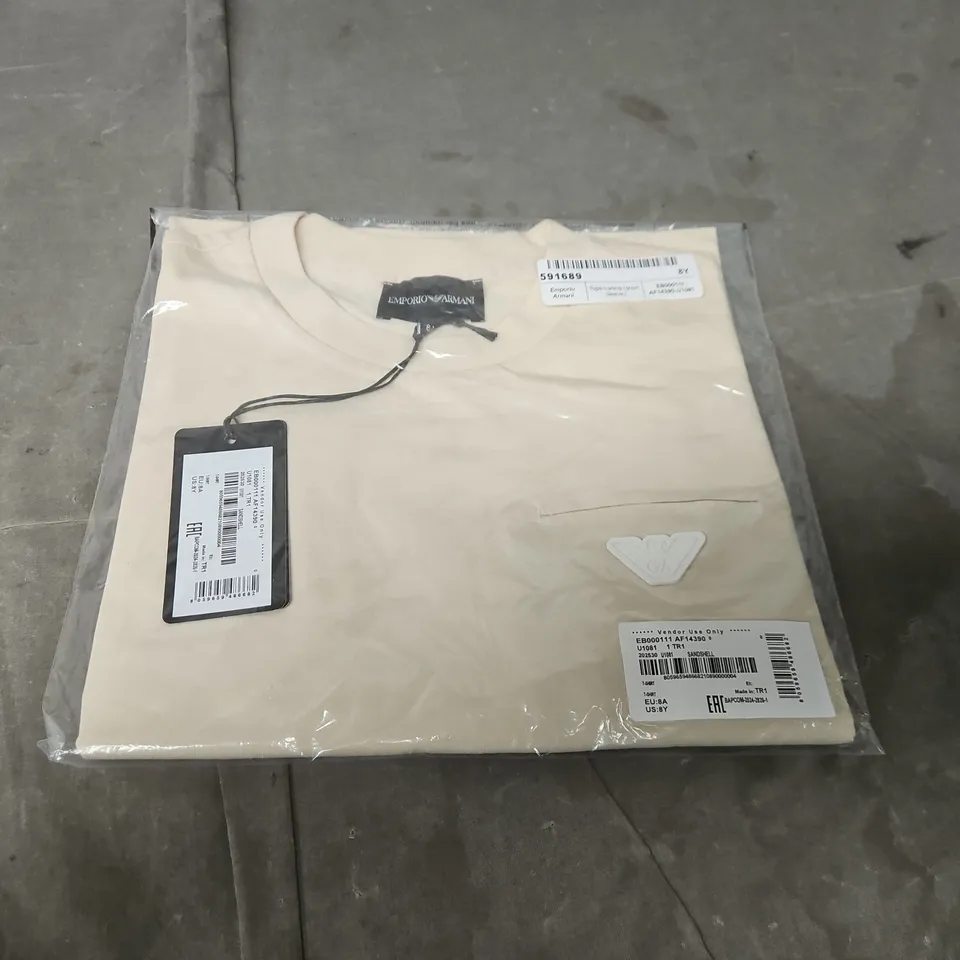 ARMANI EXCHANGE BEIGE T-SHIRT – SIZE 8 YRS