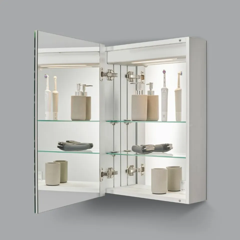 BRAND NEW BOXED AGUA 400 x 600 TOP-LIT LED ALUMINIUM MIRROR CABINET - C46.7505 (1 BOX) 