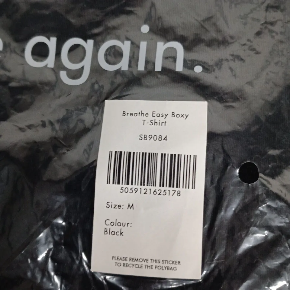 BAGGED SWEATY BETTY BREATHE EASY BOXY T-SHIRT – BLACK, UK SIZE M (SB9084)