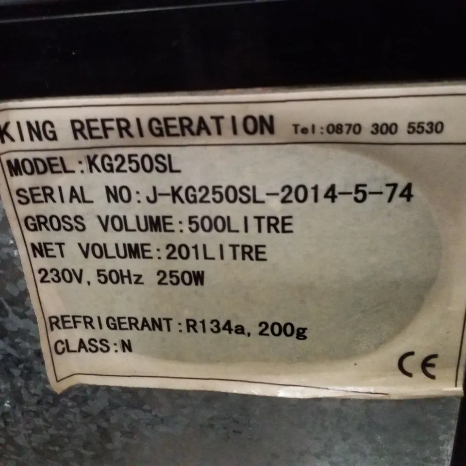 KING KG250SL GLASS-FRONT COMMERCIAL REFRIGERATOR