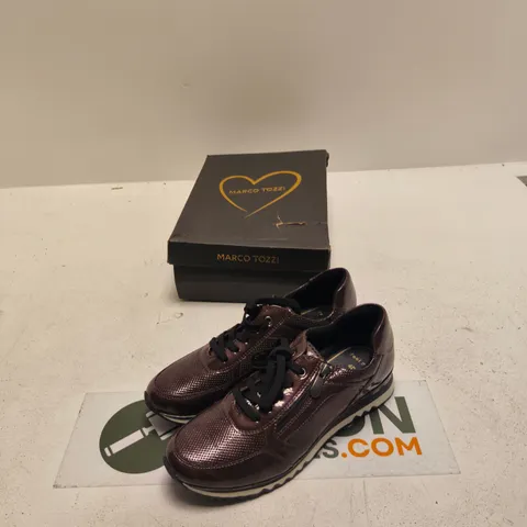 MARCO TOZZI WOMEN'S BROWN METALLIC SNEAKERS – EU 40 (UK 6.5; US 8.5) – BOXED