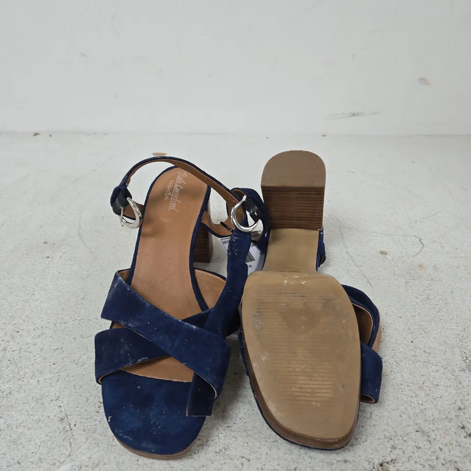 RUTH LANGFORD BLUE SUEDE BLOCK-HEEL SANDALS – WOMEN'S SIZE EU 41