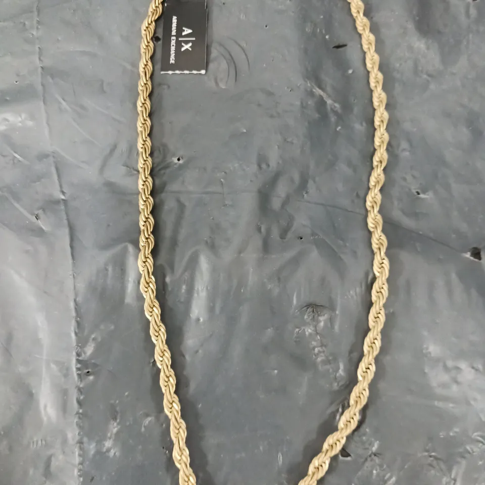 ARMANI EXCHANGE GOLD-TONE STAINLESS STEEL CHAIN NECKLACE