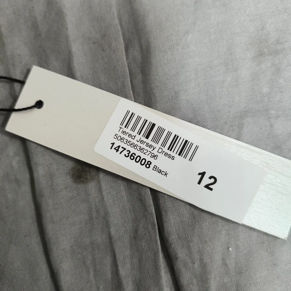 ROMAN UK 12 TIERED JERSEY DRESS – BLACK