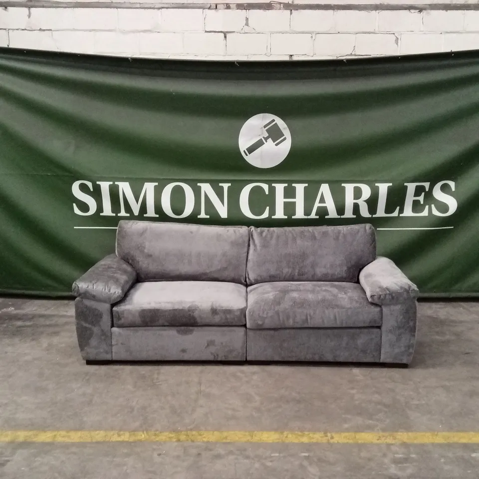 SALERNO STANDARD BACK 4 SEATER FABRIC SOFA - GREY RRP £799