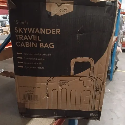 BOXED KEPLIN LUGG 15 INCH SKYWANDER TRAVEL CABIN BAG BLACK COLOUR