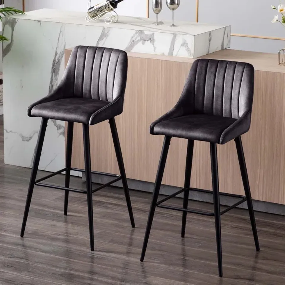 BOXED BAR STOOLS WIFRITH - SET OF 2, BLACK (1 BOX)