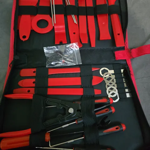 Red-Handled Tool Set in Carry Case – Screwdrivers, Pliers, Wrenches & Bits (VERIFY MODEL)