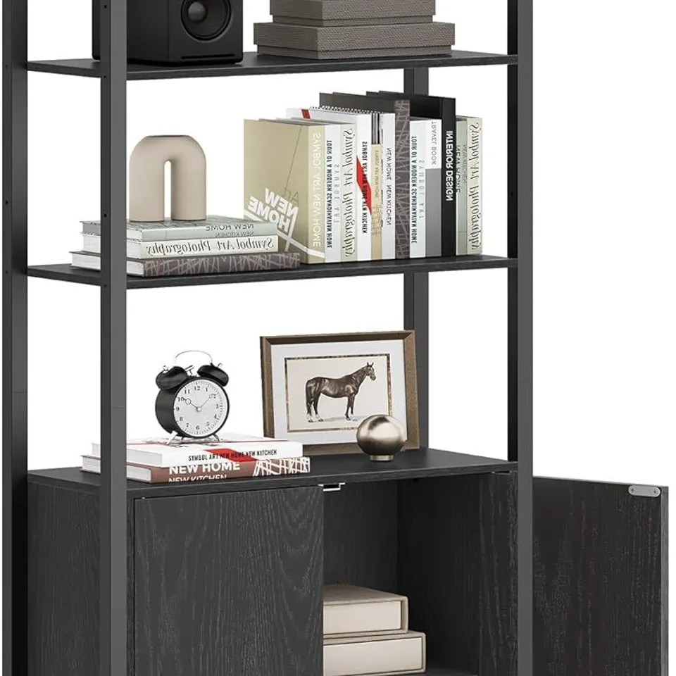 BOXED VASAGLE 6-TIER BOOKCASE, TALL BOOKSHELF WITH DOOR