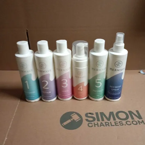 MERWAVE 6 PIECE HAIRCARE SET TO INCLUDE SHAMPOO, CONDITIONER AND REFRESH SPRAY