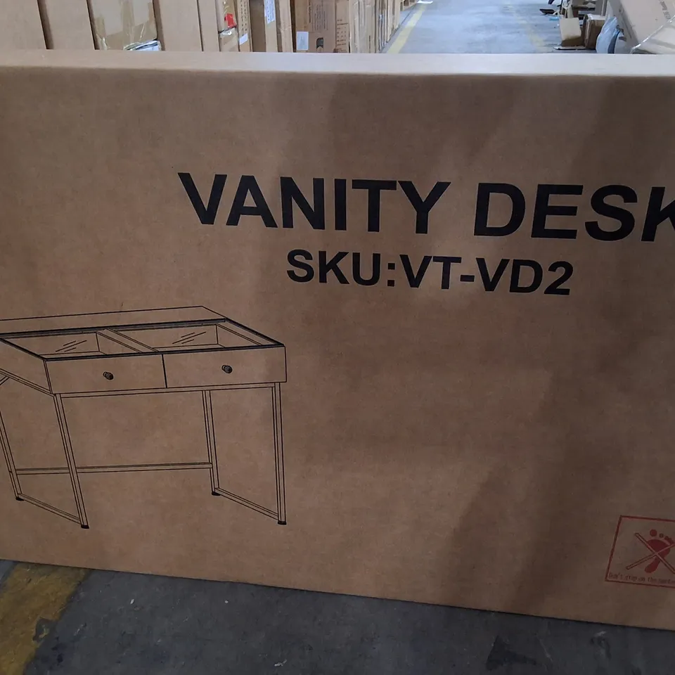 BOXED VANITY DESK WITH 2 DRAWERS (1 BOX)