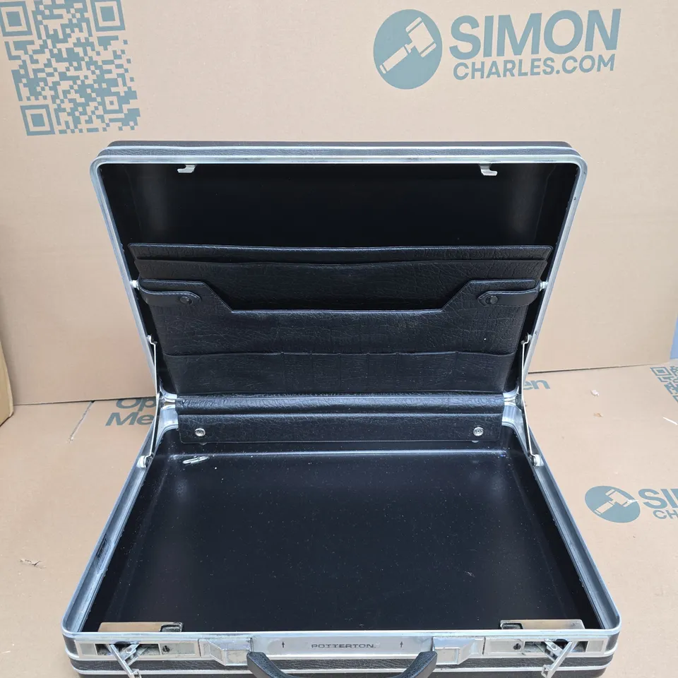 POTTERTON BRIEFCASE – HARD-SHELL, BLACK TEXTURED EXTERIOR