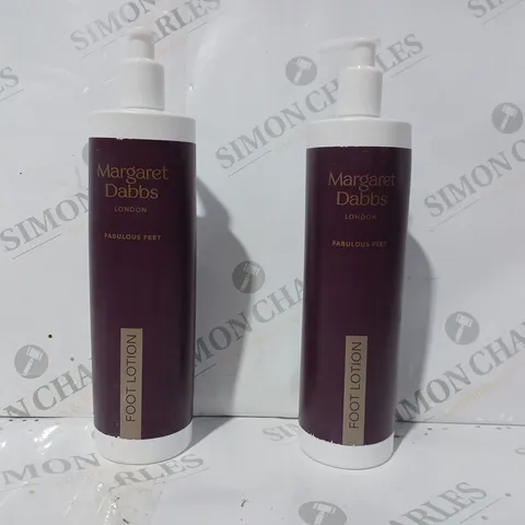 BOXED PAIR OF MARGARET DABS FABULOUS FEET FOOT LOTION BOTTLES (600ML)