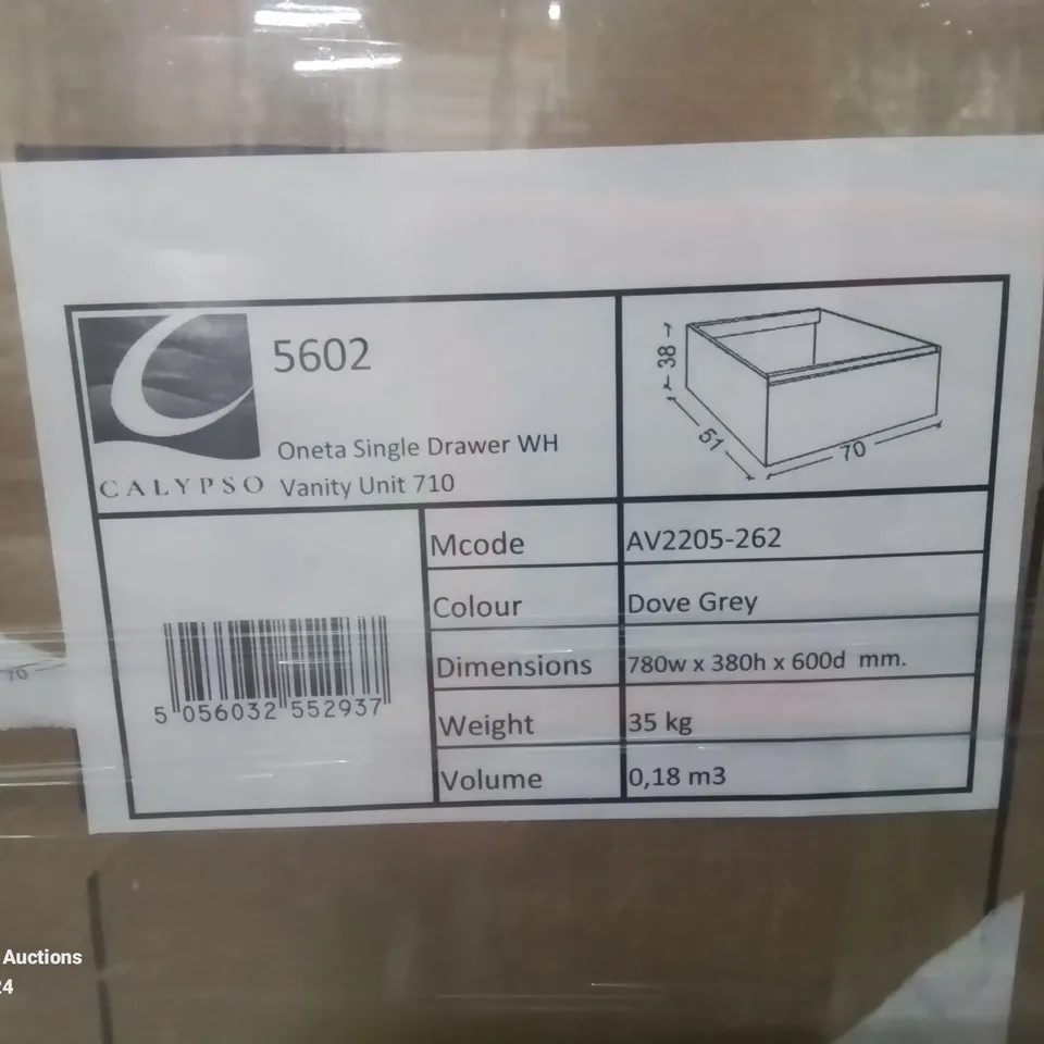 PALLET OF APPROXIMATELY 8 ONETA SINGLE DRAW WHITE FOR VANITY UNIT