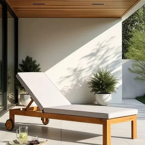 BOXED GARDEN STEAMER CHAIR WHEELED WITH CUSHION
