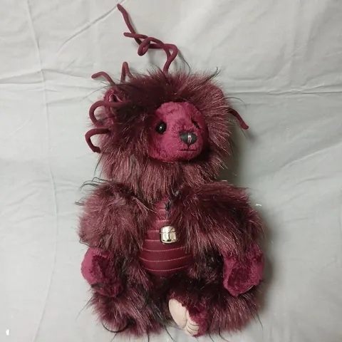 CHARLIEBEAR BEETLE BEAR PURPLE PLUSH BEAR WITH BELL – STUFFED TOY