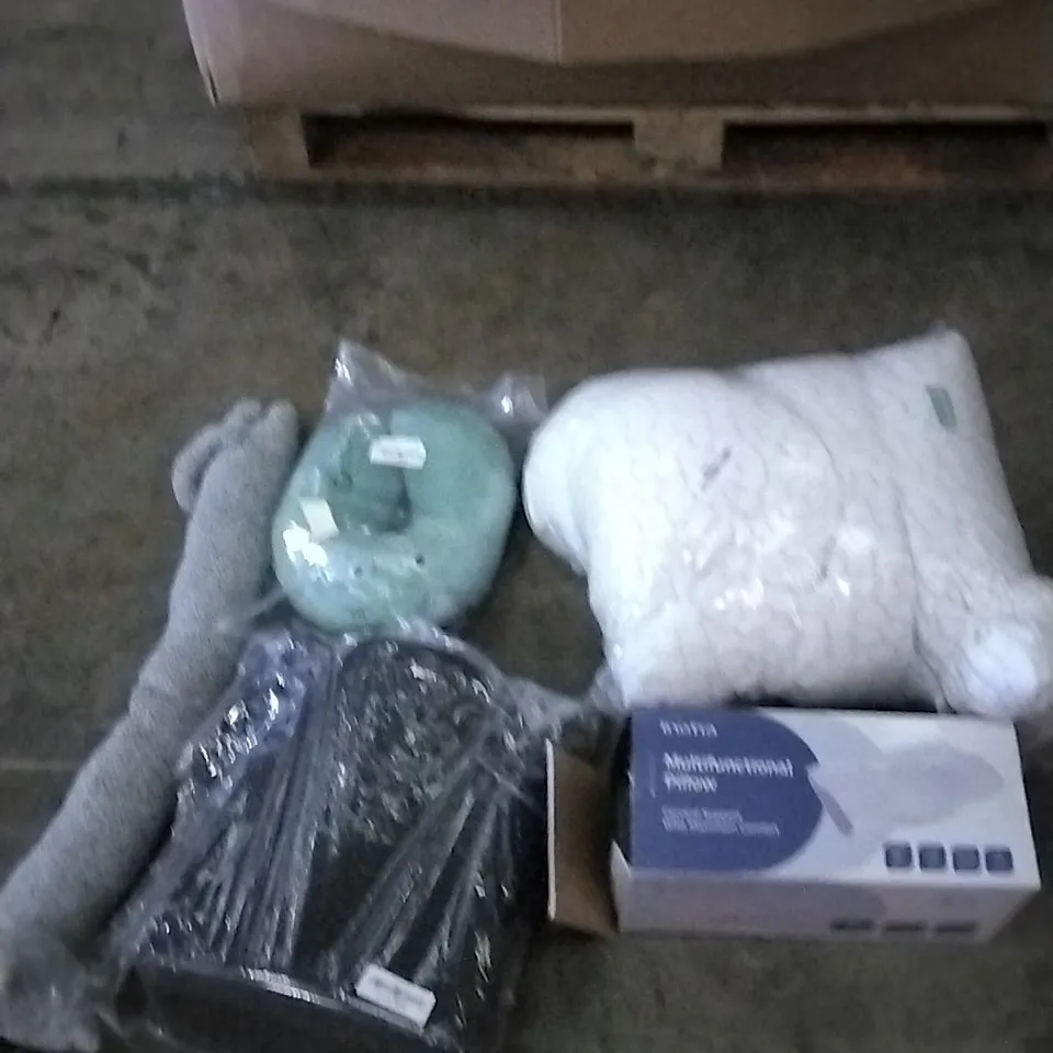 PALLET OF ASSORTED HOUSEHOLD GOODS TO INCLUDE MULTIFUNCTIONAL PILLOW, NECK PILLOW, WIND DOOR STOPPER ETC.