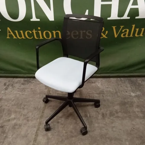 OFFICE CHAIR WITH MESH BACK - SKY BLUE/BLACK 