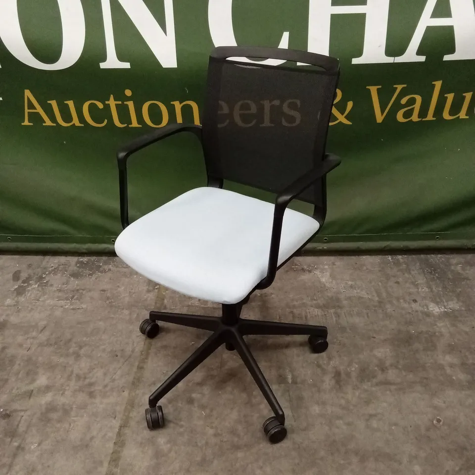 OFFICE CHAIR WITH MESH BACK - SKY BLUE/BLACK 