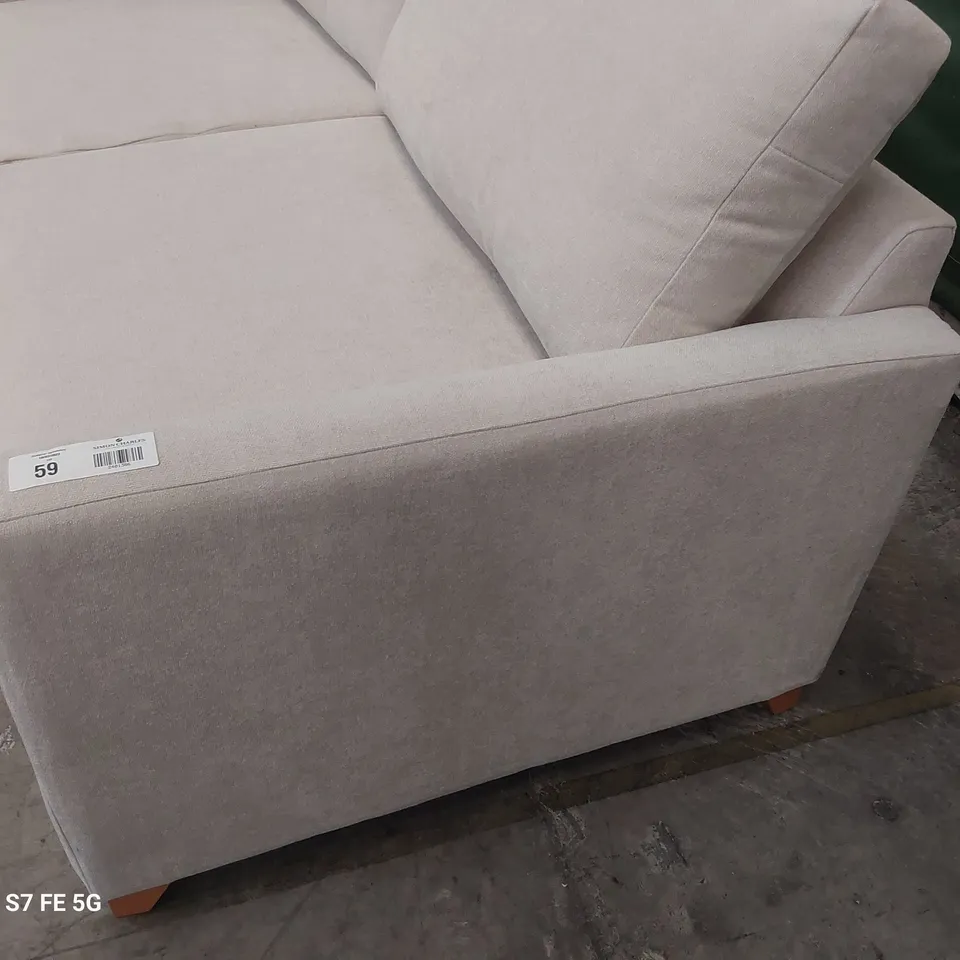 DESIGNER FOXHAM THRE3 SEATER METAL ACTION SOFABED NATURAL FABRIC 