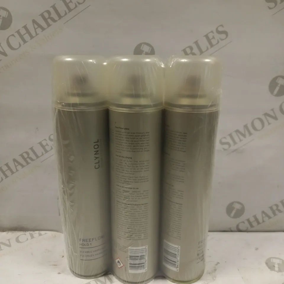 BOXED SET OF 12 CLYNOL FREEFLOW FLEXIBLE HAIRSPRAY - 300ML PER CAN