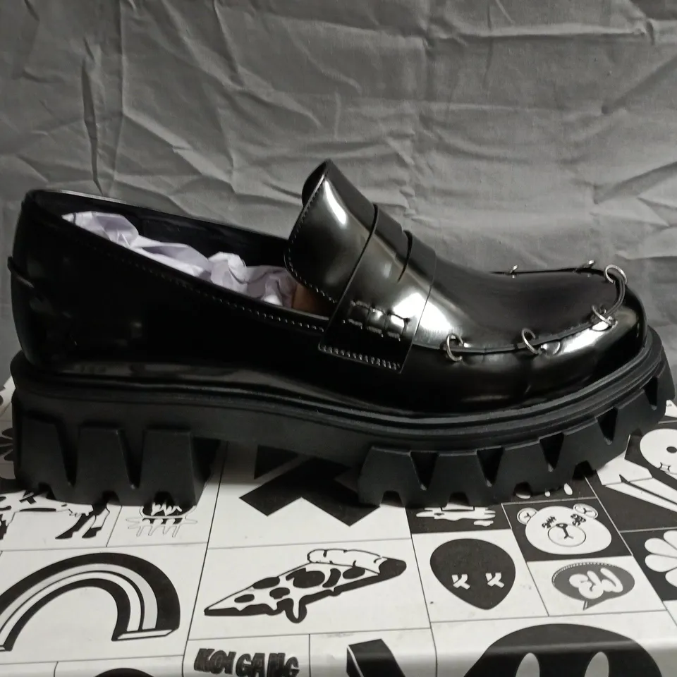 BOXED PAIR OF KOI GENSAI MENS CYBER PUNK LOAFERS IN BLACK - UK 9