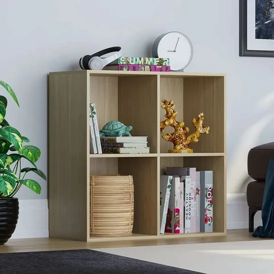 BOXED VIDA DESIGNS DURHAM 2X2 CUBE STORAGE UNIT - OAK