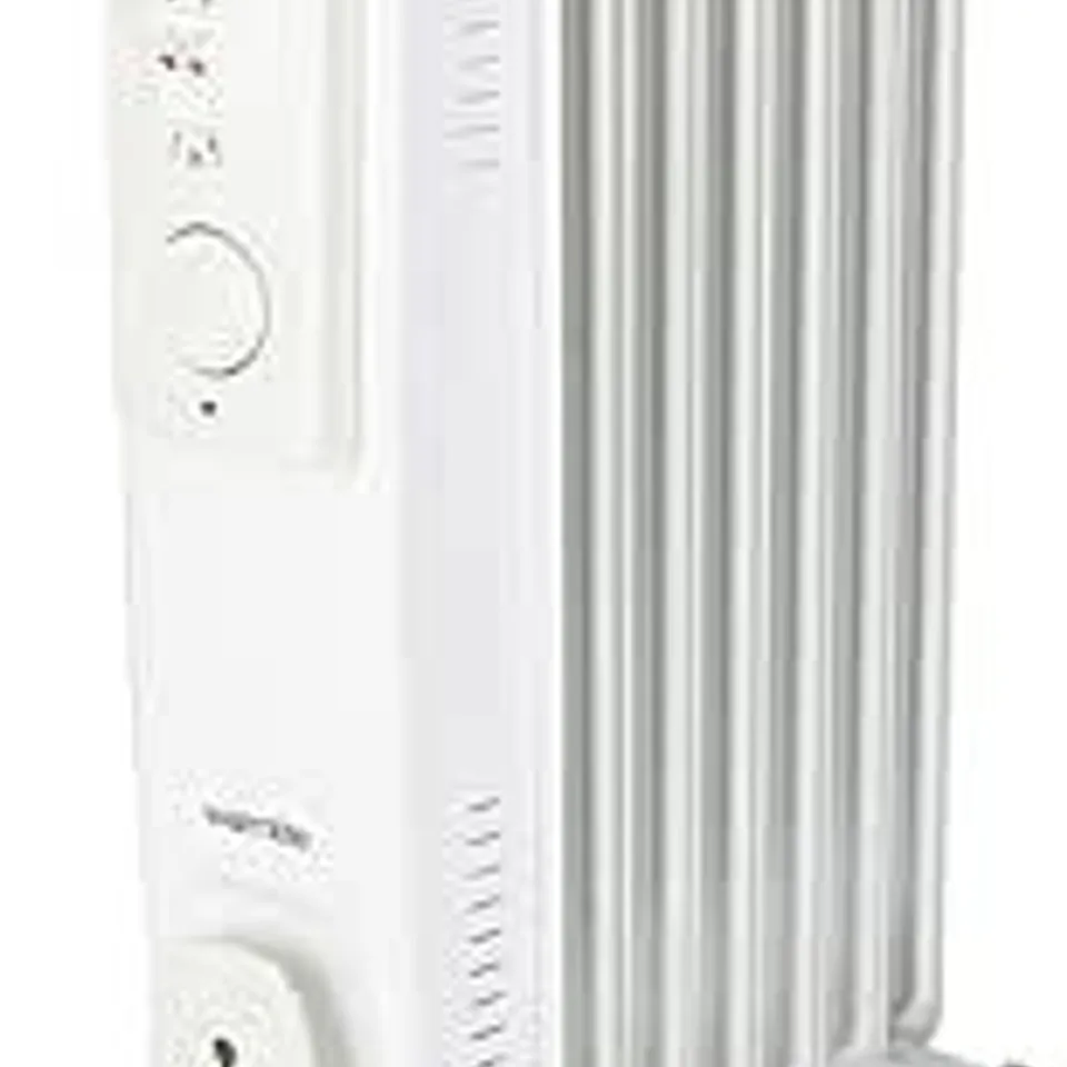 BOXED WARMLITE OIL FILLED RADIATOR WITH 3 POWER SETTINGS AND ADJUSTABLE THERMOSTAT - WHITE 