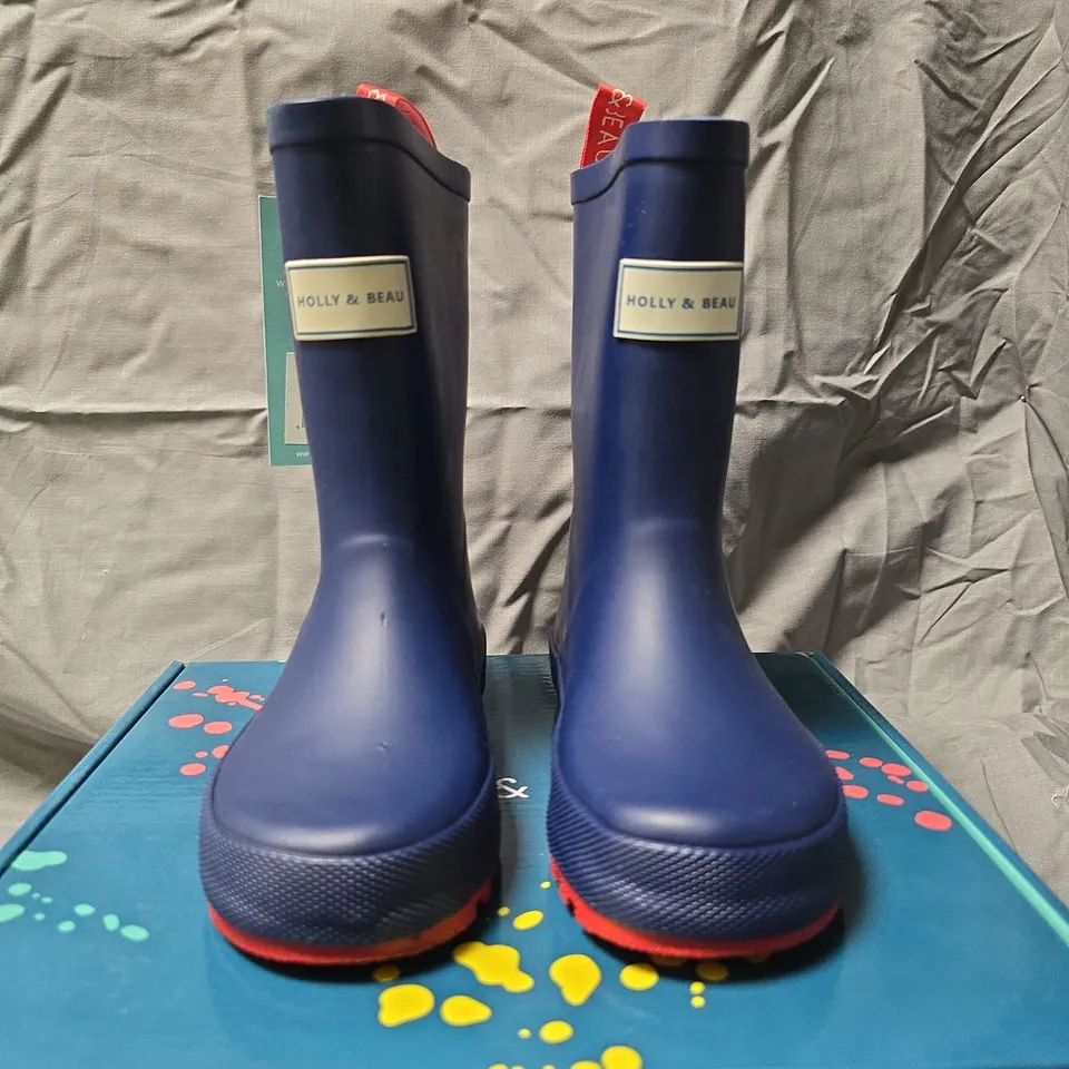 HOLLY & BEAU NAVY RAIN BOOTS - CHILDS UK 10 (EU 28 / US 11)