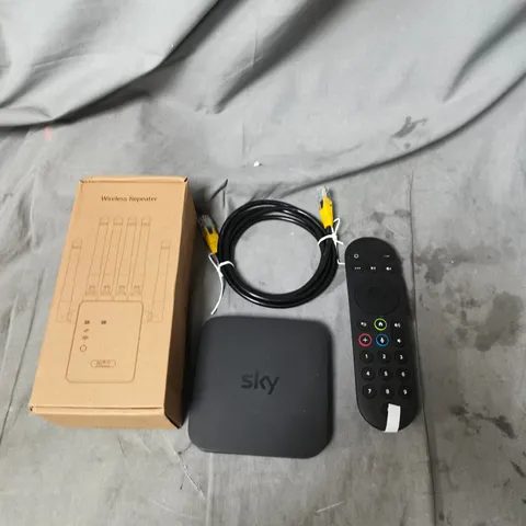 APPROXIMATELY 10 ASSORTED ELECTRICAL PRODUCTS TO INCLUDE REMOTE CONTROL, SKY HUB AND CABLES