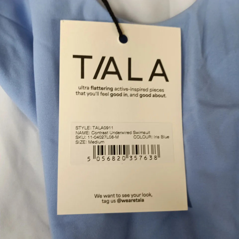 TALA CONTRAST UNDERWIRED SWIMSUIT – IRIS BLUE, SIZE MEDIUM