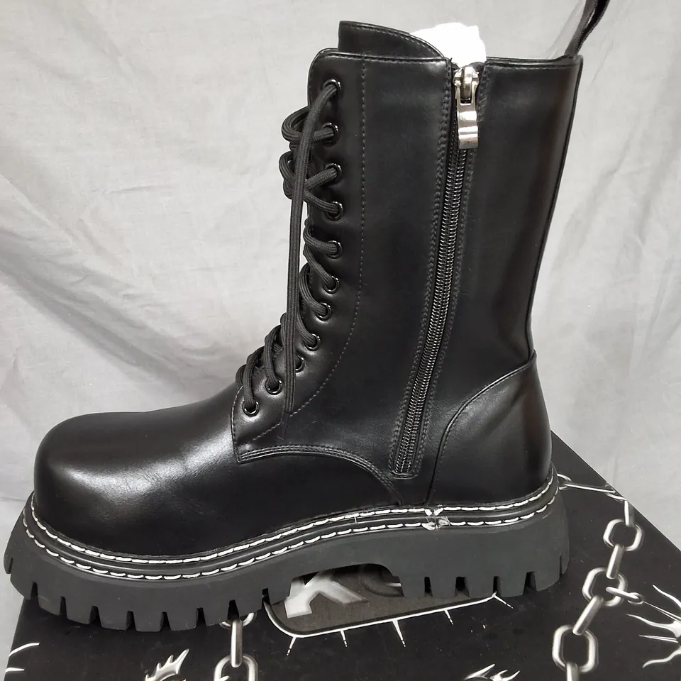 KOI ARASAKA MENS DOUBLE RAND MILITARY BOOTS IN BLACK - UK9