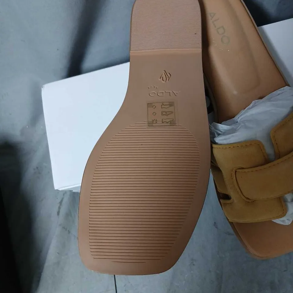 ALDO WOMEN’S SANDALS ELENY-750, TAN SUEDE, UK 4 (EU 37) – BOXED