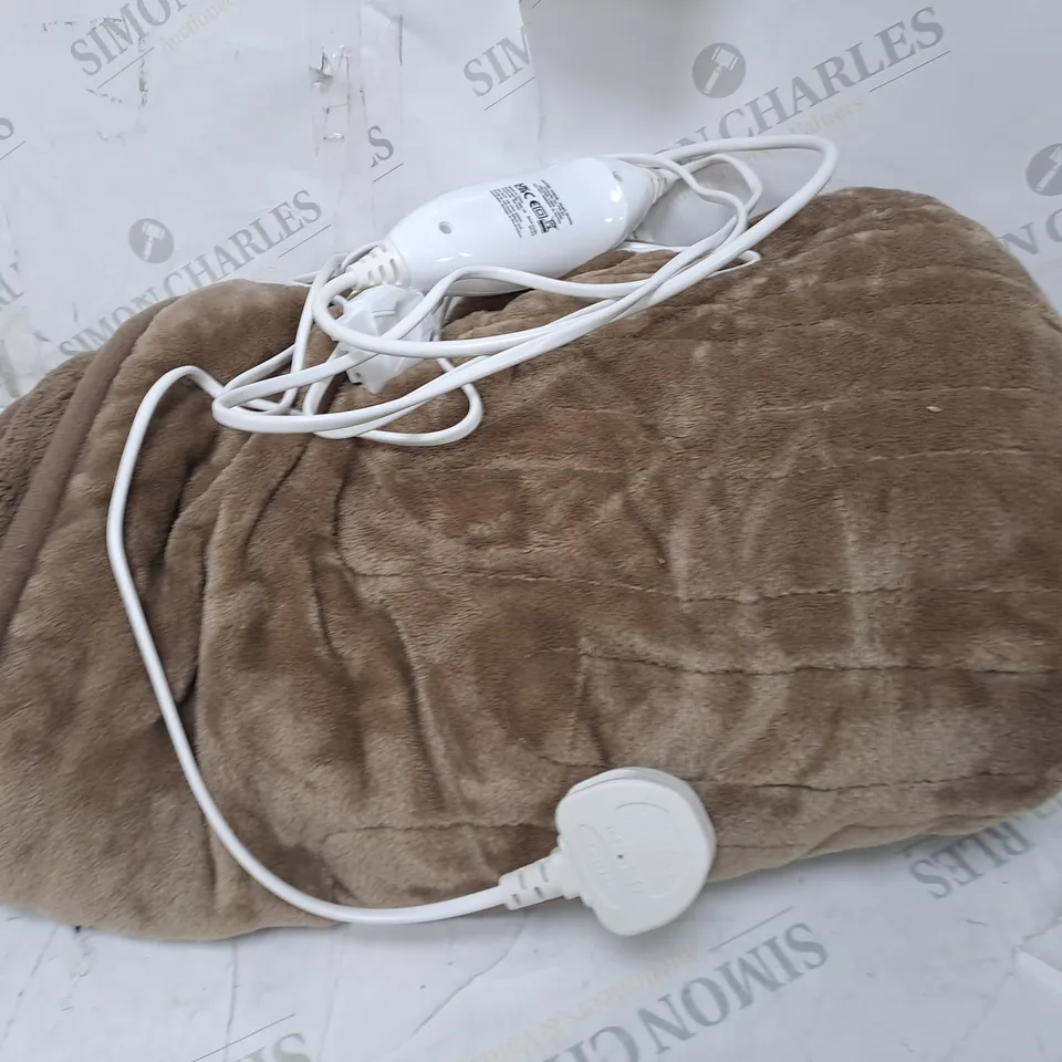 COZEE HOME VELVETSOFT HEATED BLANKET IN DARK TAUPE