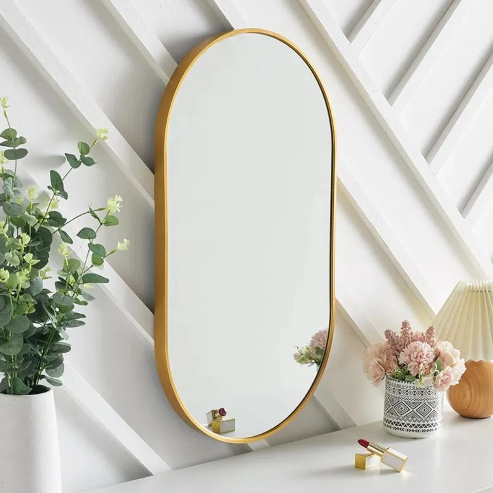 BOXED LOY METAL OVAL WALL MIRROR (1 BOX)
