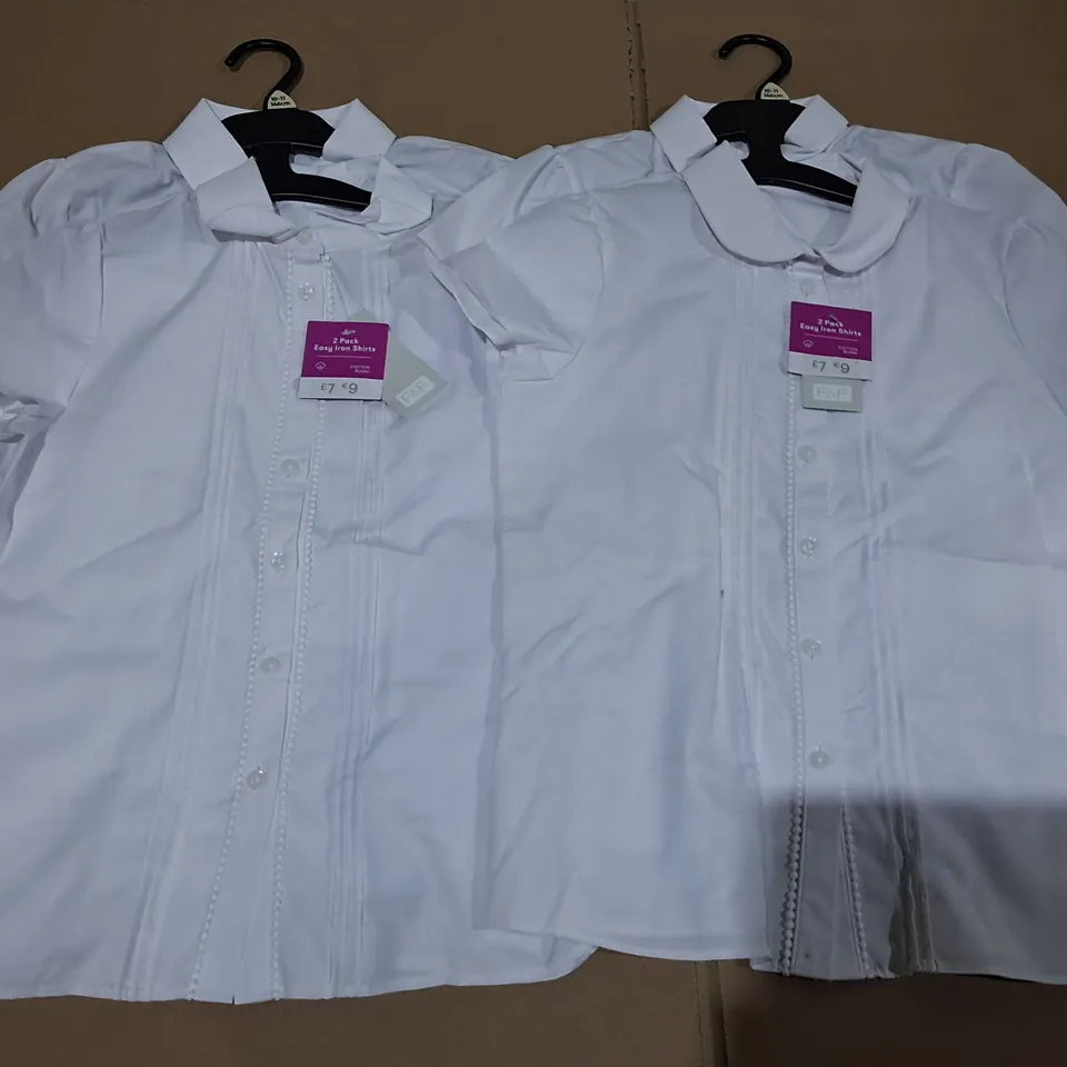 LOT OF APPROXIMATELY 120 WHITE EASY IRON 2-PACKS OF SHORT SLEEVE SHIRTS