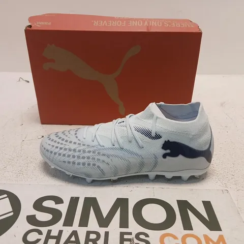 PUMA FUTURE 9 MATCH MG FOOTBALL BOOTS – ICEY BLUE/WHITE, UK 6 (EU 39)