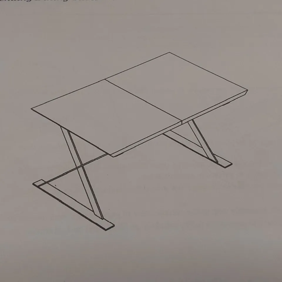 BOXED DANETTI NALA 6-8 SEATER EXTENDING DINING TABLE - LIGHT GREY OAK VENEER TOP WITH BLACK METAL LEGS (2 BOXES)