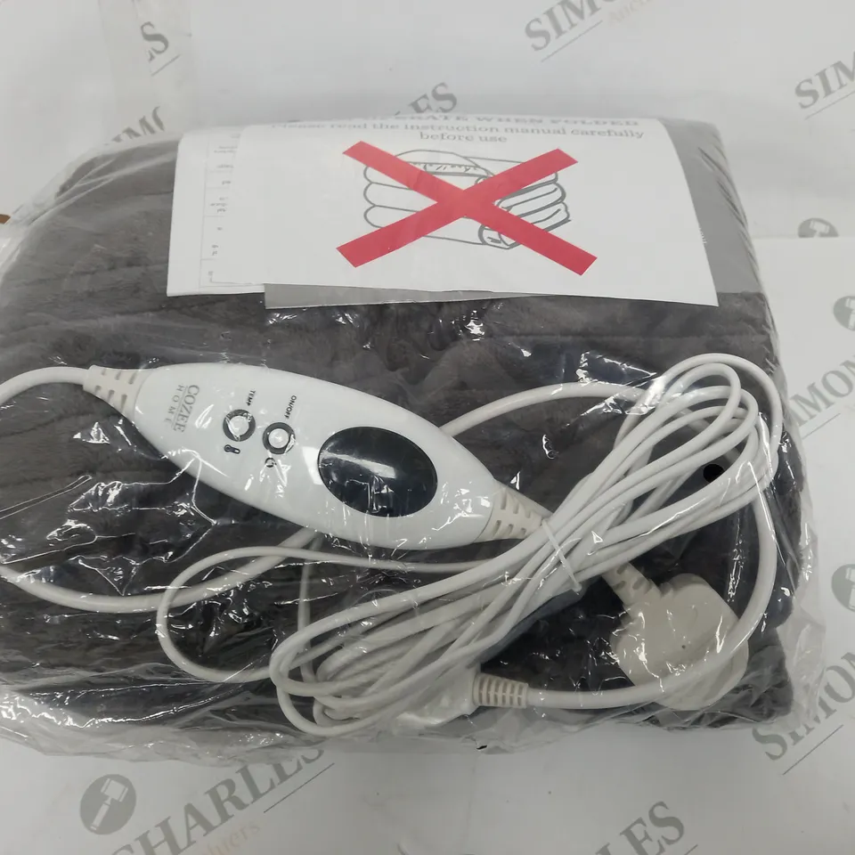 BOXED COZEE HOME HEATED BLANKET IN GREY