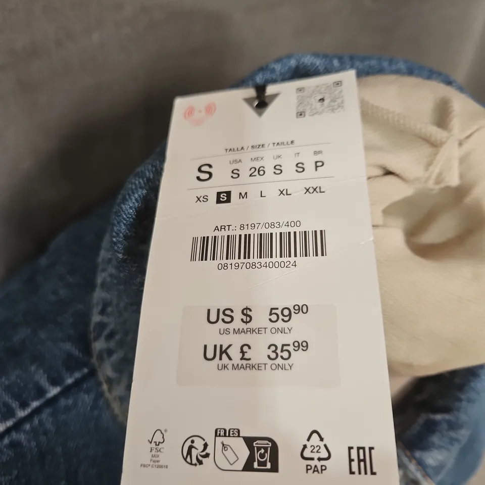 ZARA SNAP BUTTON FRONT DENIM SHIRT DRESS – BLUE, WOMEN'S, SIZE S 