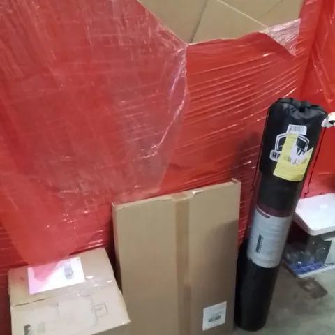 PALLET OF ASSORTED HOUSEHOLD GOODS AND PRODUCTS TO INCLUDE;YOGA MAT,PICTURE FRAME,WATER COUNTERTOP UNIT