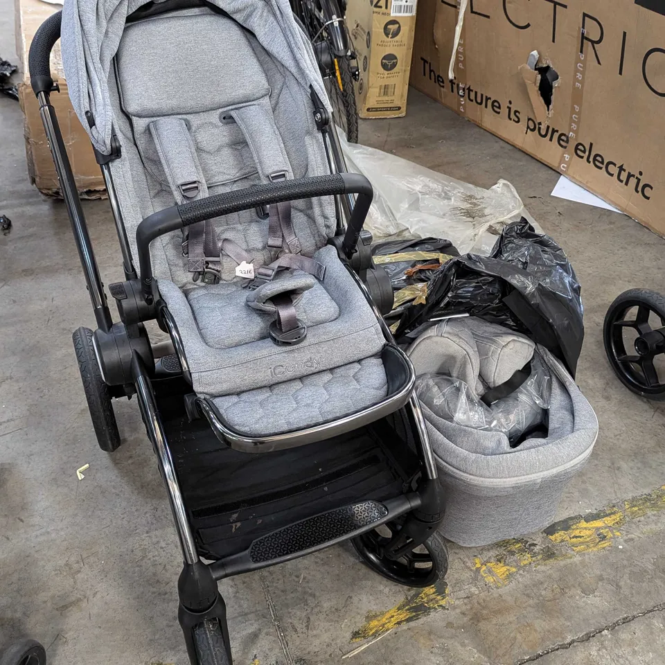 ICANDY PUSHCHAIR & CARRYCOT - LIGHT GREY