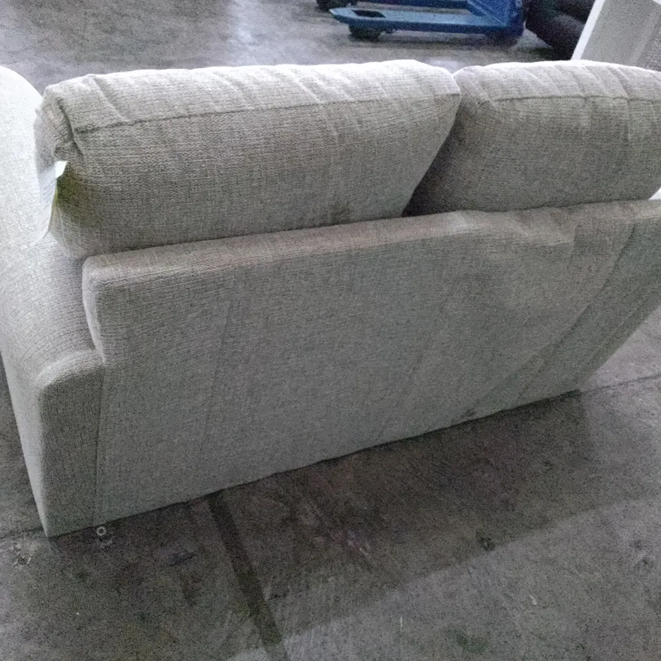 QUALITY DESIGNER 2 SEATER SOFA - LIGHT GREY FABRIC 