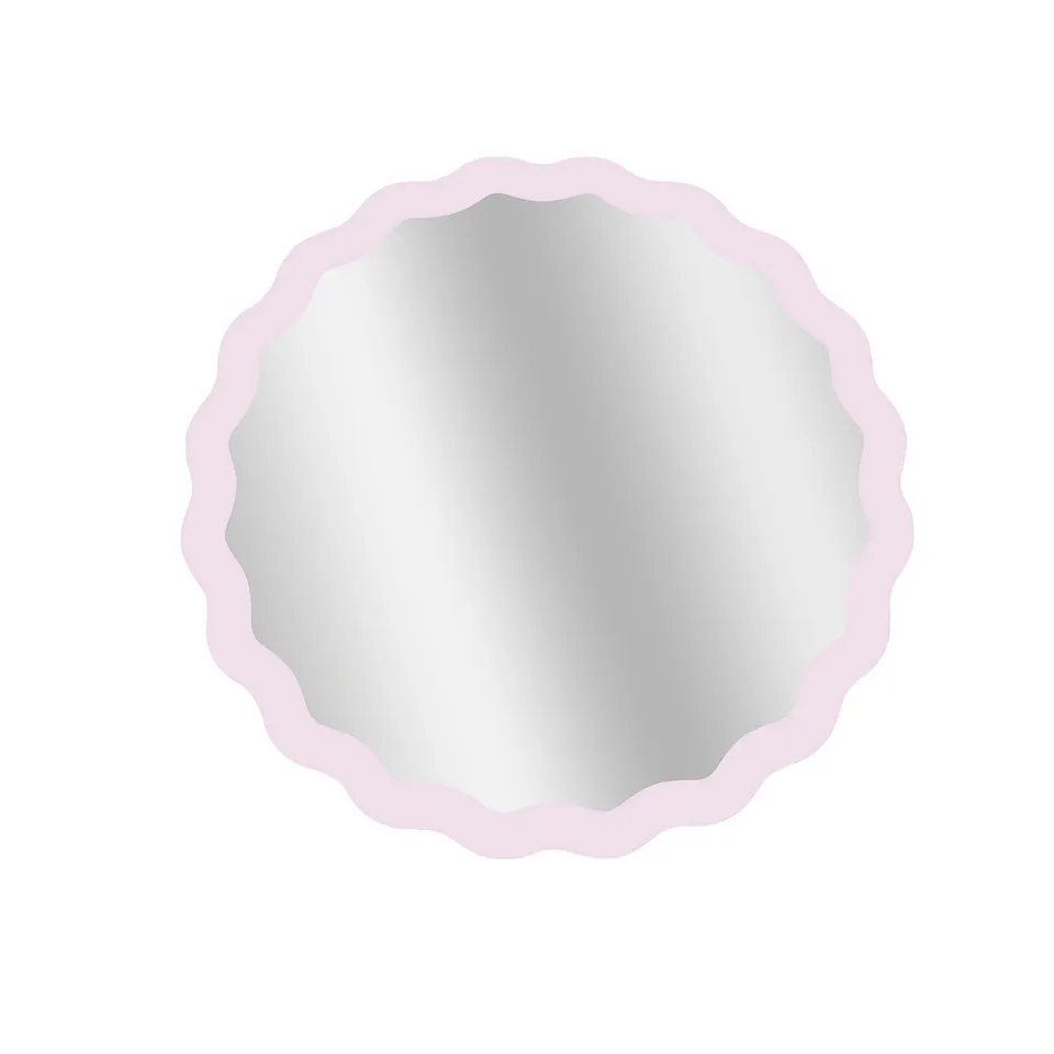 GARDEN STORIES SORBET COLLECTION WAVE INDOOR OUTDOOR 60CM ROUND METAL MIRROR