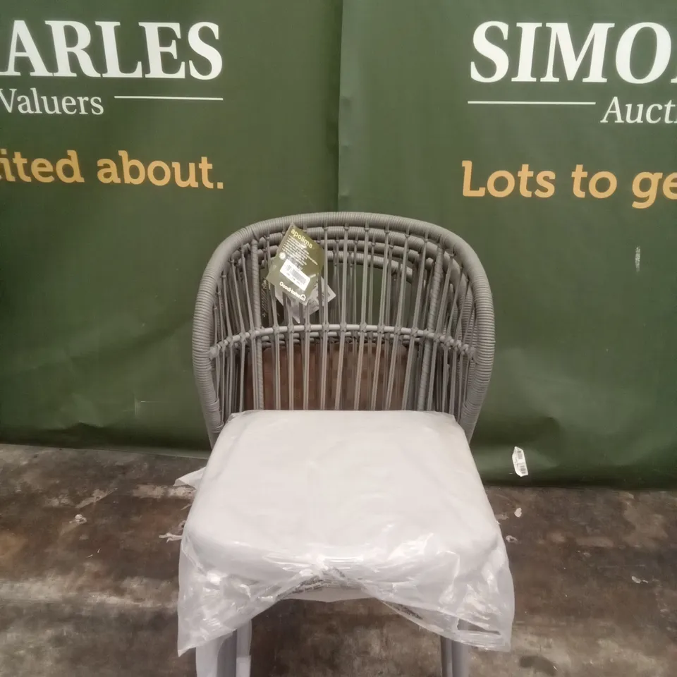 4X GOODHOME APOLIMA ROPE BISTRO CHAIR - GREY