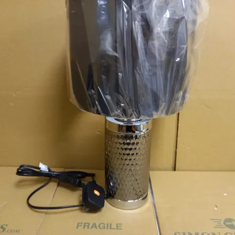 DAR LIGHTING GROUP BUSBY TABLE LAMP - SMOKED GLASS AND POLISHED CHROME EFFECT FINISH